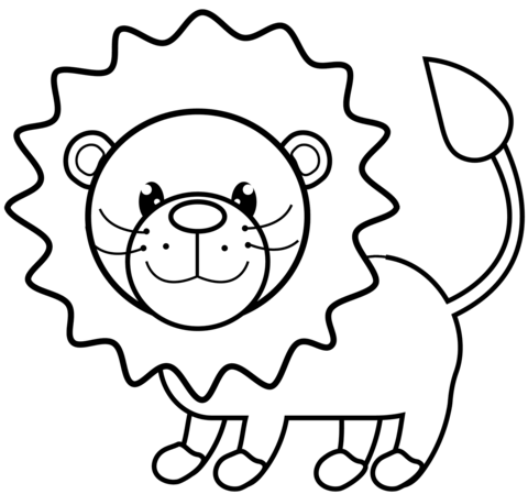 Cute Lion Coloring Page